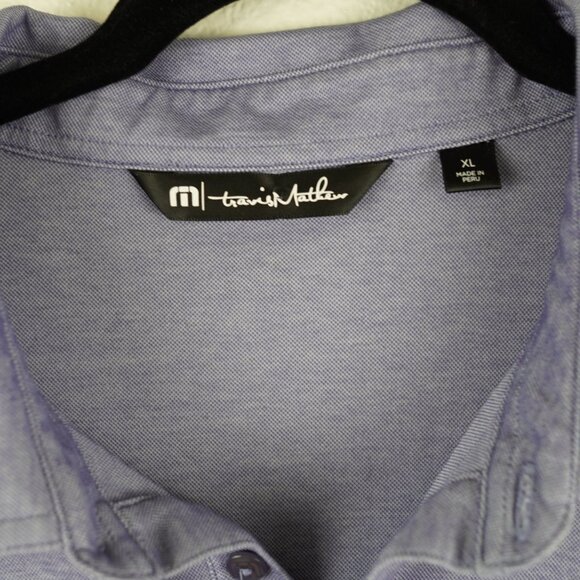 Travis Mathew Purple Black Colorblock Polo Shirt Men’s XL Golf Casual Pima Cotto - Picture 3 of 9